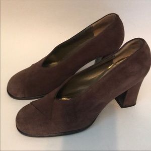 Vintage YSL Suede Brown Pumps